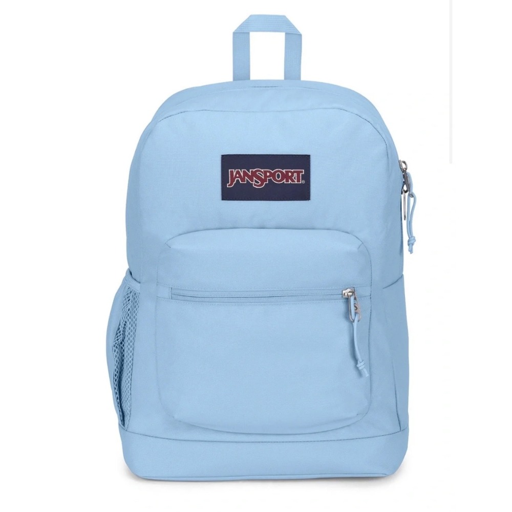 JanSport Cross Town Backpack Light Blue with 15 Inch Laptop Sleeve NWT
